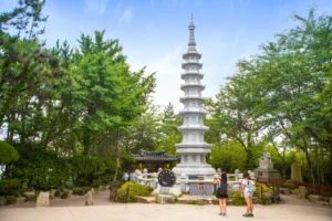 Seven-story Traffic Safety Stone Pagoda at Haedong Yonggungsa Temple